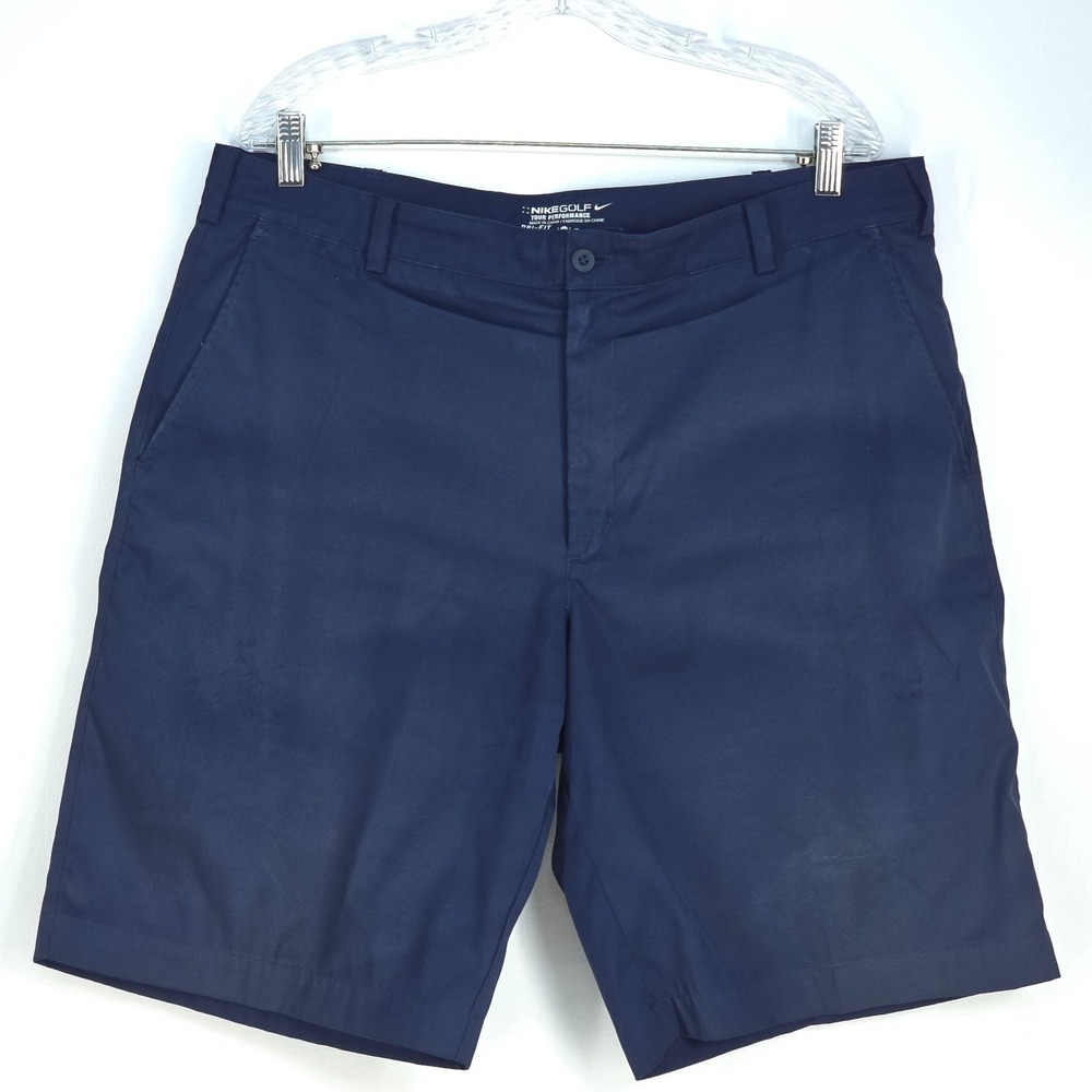 Nike‎ Golf Tour Performance Dri-FIT Shorts Mens 38 Navy Blue Flat Front Stretch